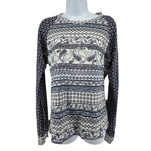 Tommy Bahama Rash Guard Swim Top Coastal Beachy Womens L Paisley